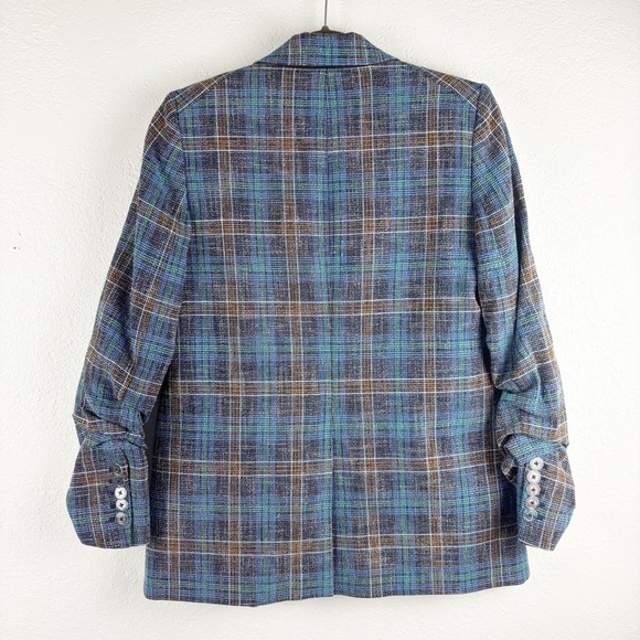 Veronica Beard Martel Dickey Cotton Linen Blend Plaid Dickey Jacket Blazer 2 - Picture 3 of 6